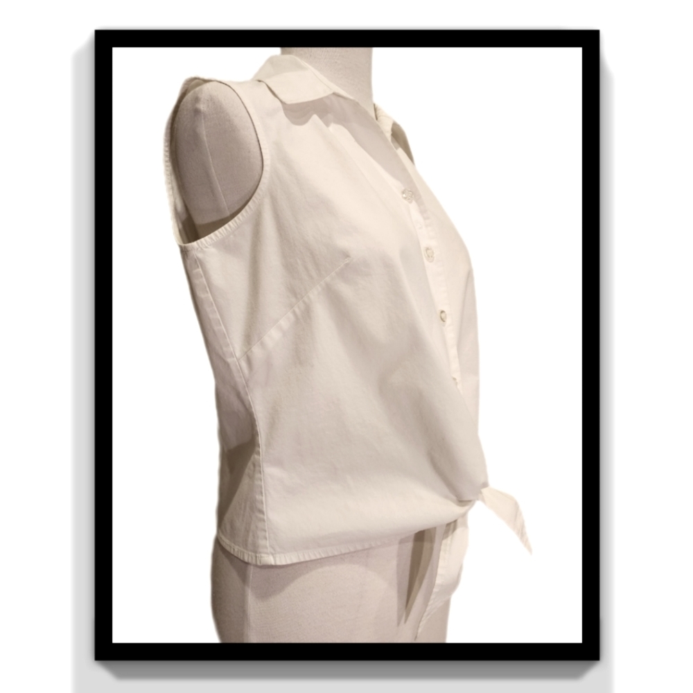 Cropped Tie Button-Down Shirt - image 2